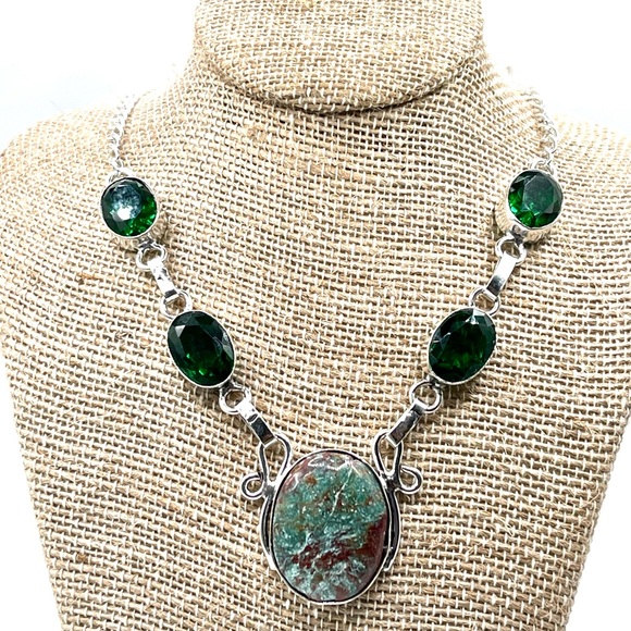 Chrysocolla Pendant Necklace 16”-17” - Picture 12 of 14